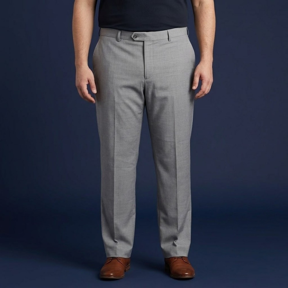 Tommy Hilfiger Dress Pants Men's 38x30 Gray Wool Blend Stretch Flat Front